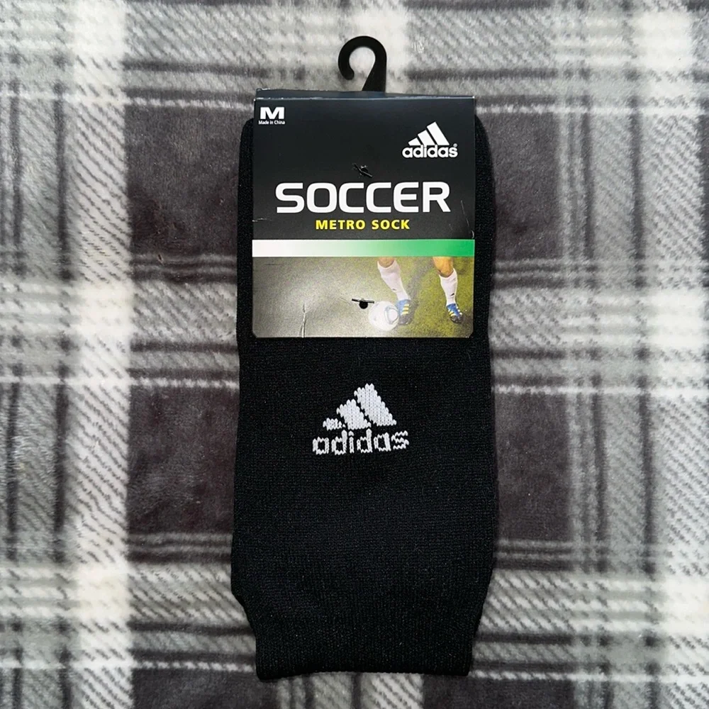 NWT Adidas Black Soccer Metro Socks Size Medium